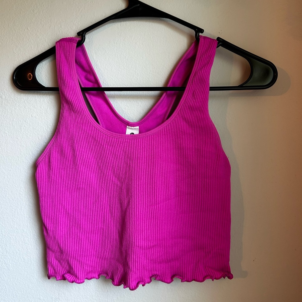 90 Degree By Reflex Fuchsia Ribbed Tank